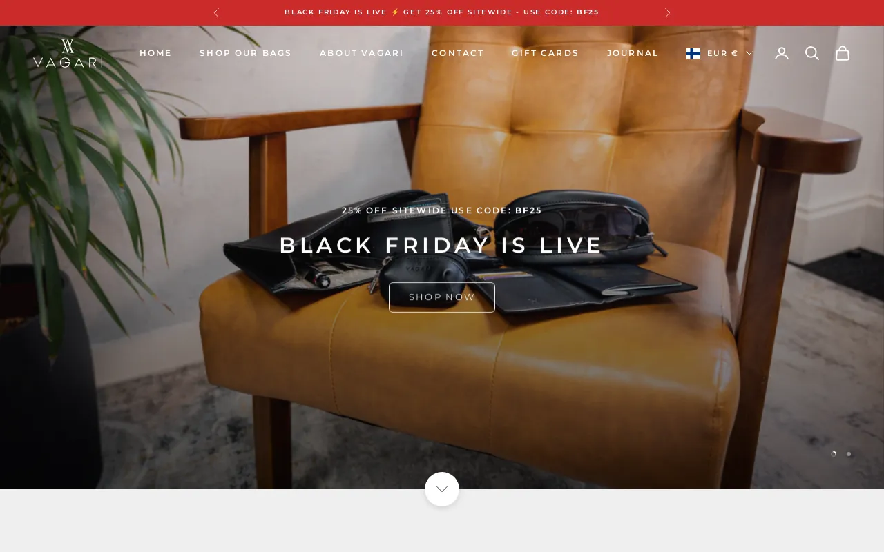 Vagari Bags screenshot