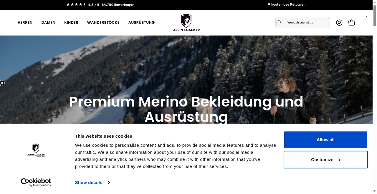 alpinloacker.com screenshot