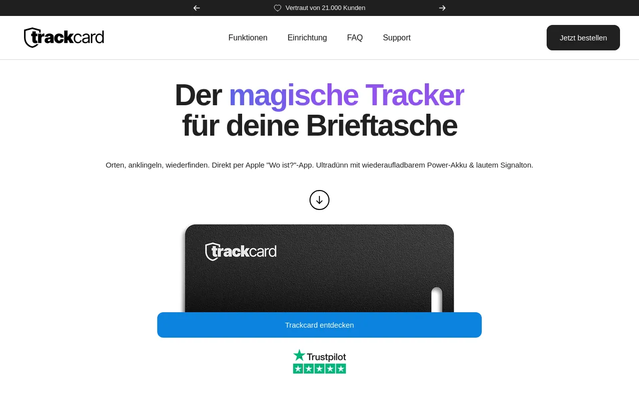 Trackcard screenshot