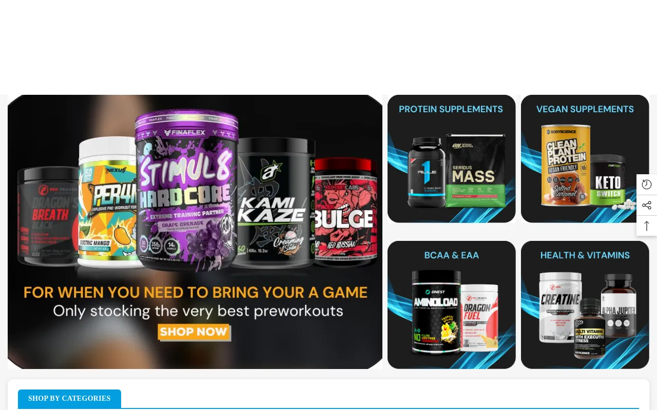 Stacked Supps website screenshot