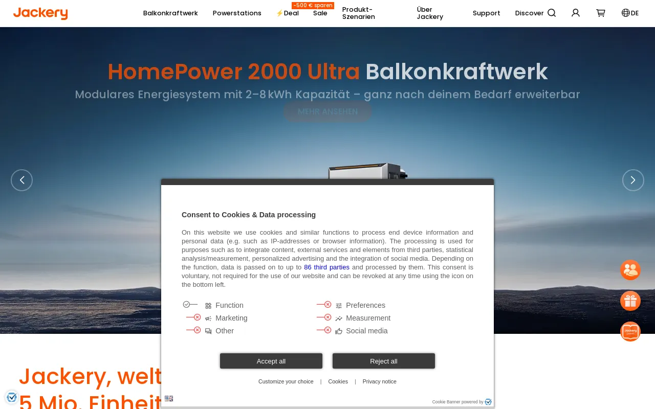 Jackery Deutschland screenshot