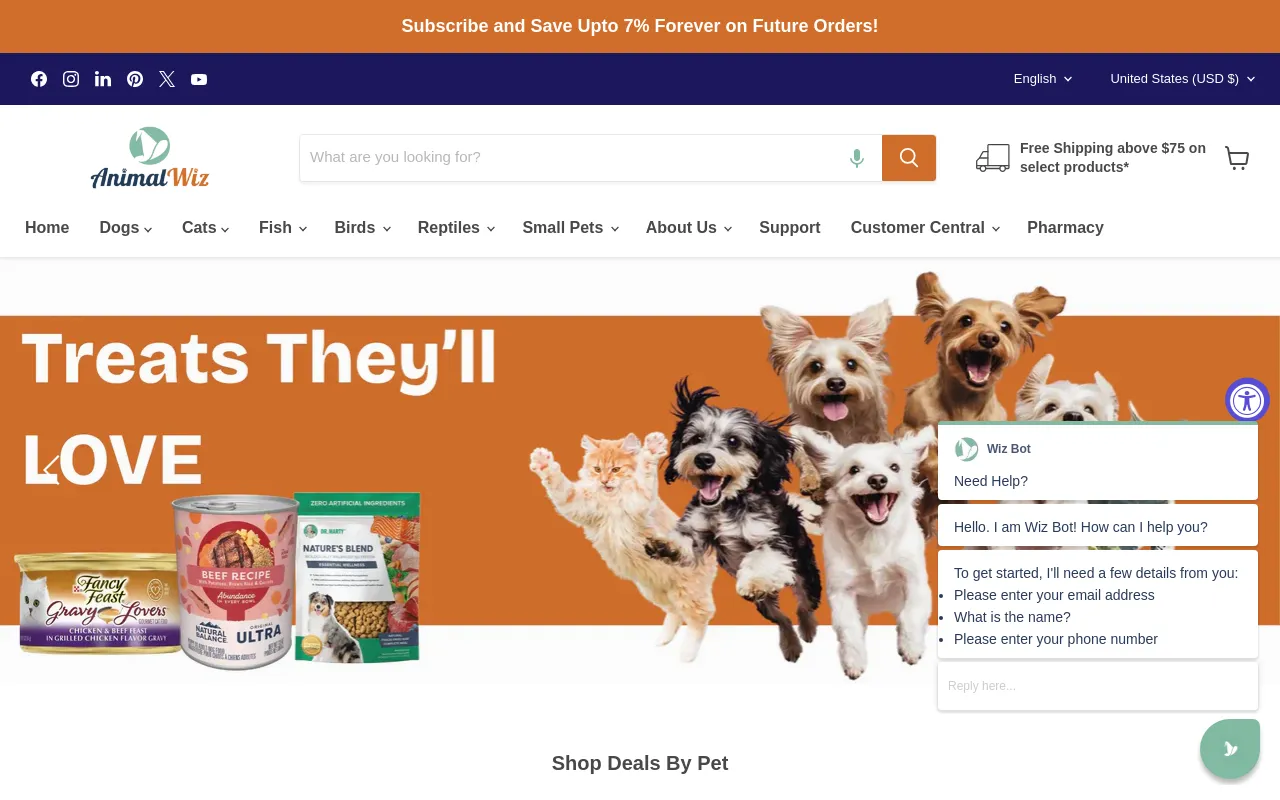 AnimalWiz.com screenshot