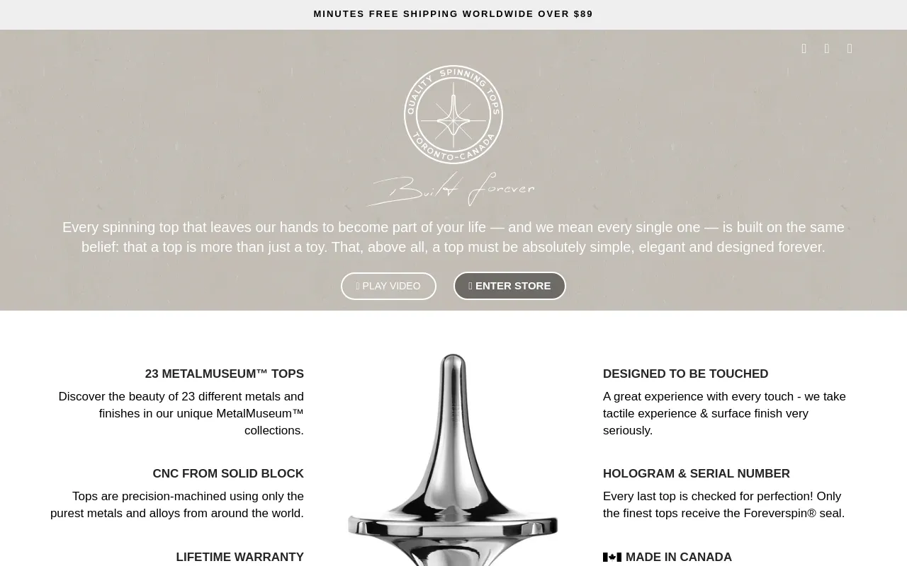 Foreverspin.com screenshot