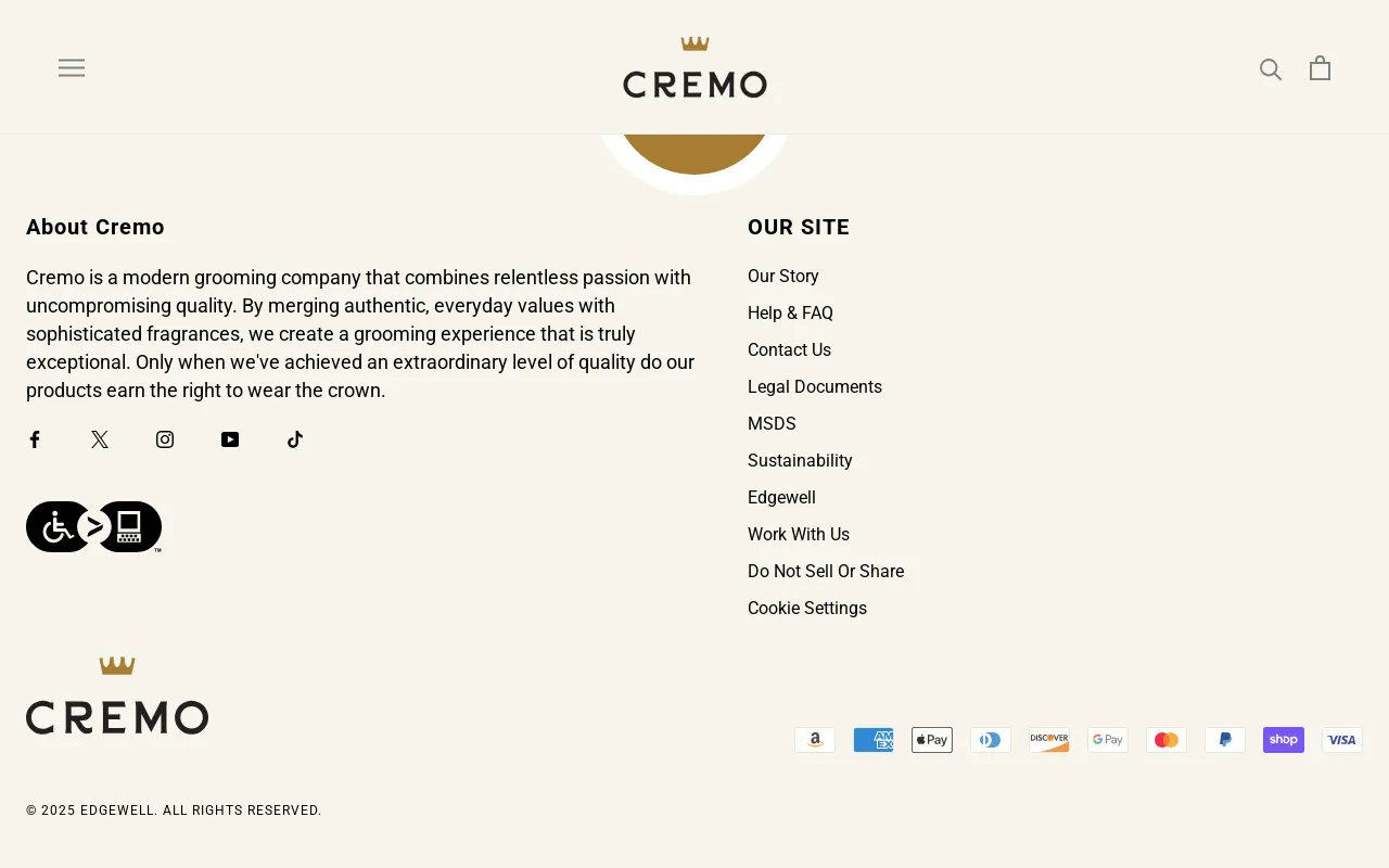 Cremo US screenshot