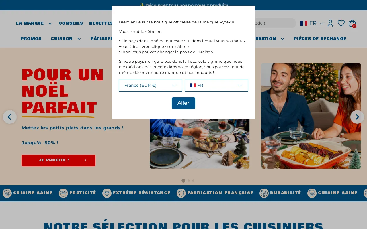 Pyrex® Webshop EU screenshot