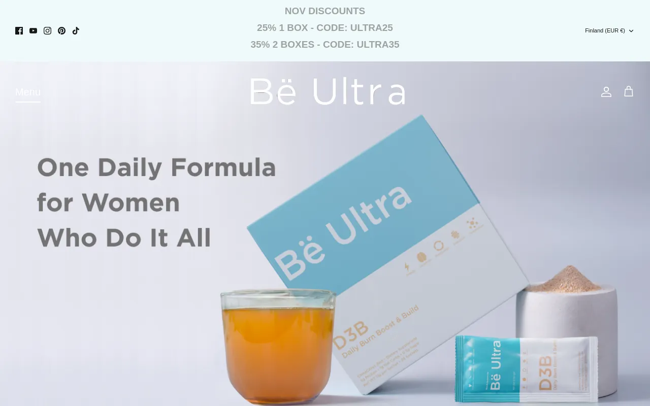 BeUltra website screenshot