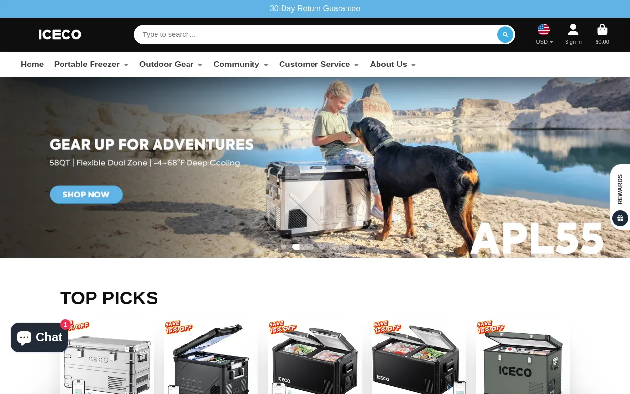 ICECOFreezer.com screenshot