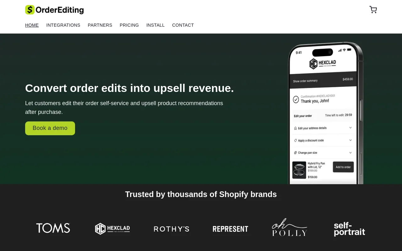 Order Editing screenshot