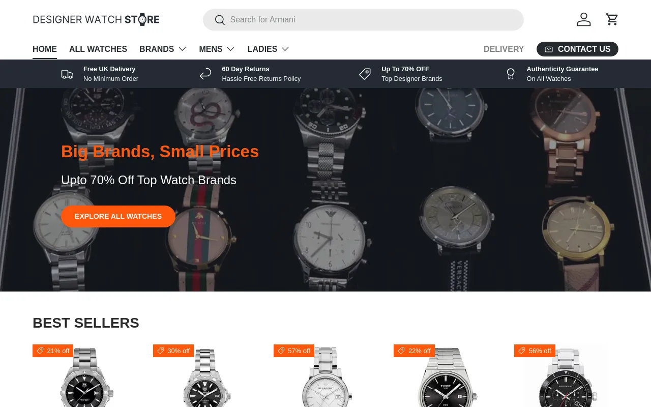 Designer Watch Store screenshot