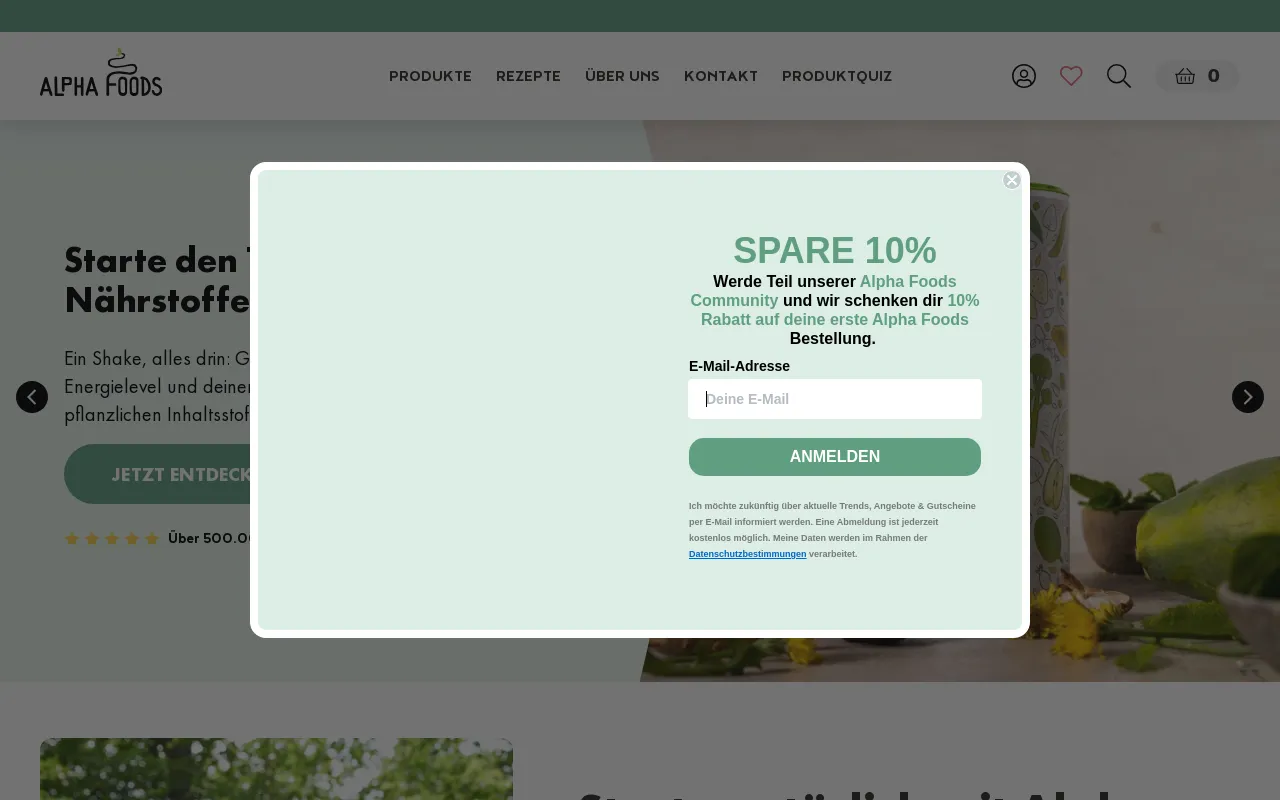 Alpha Foods Deutschland screenshot