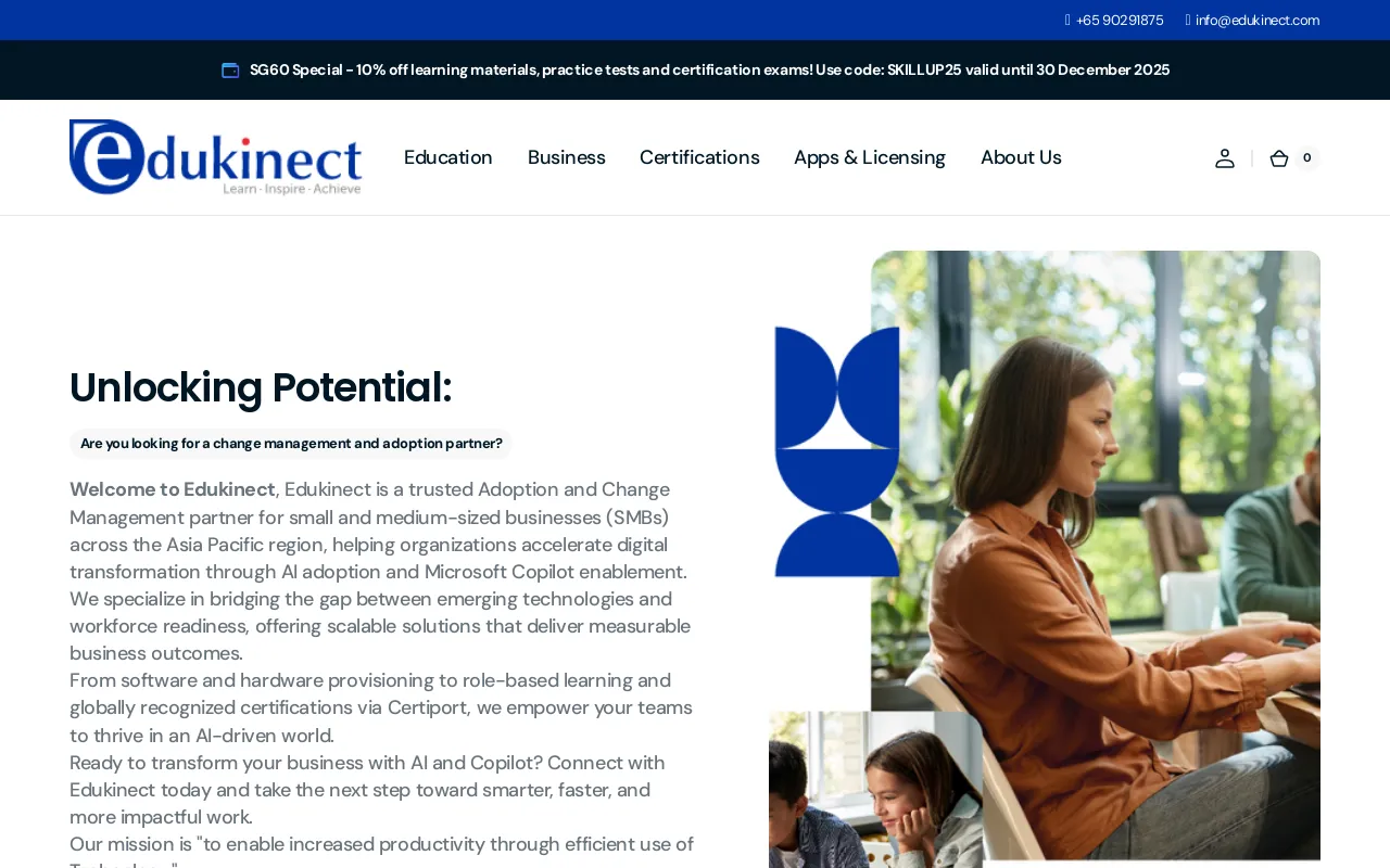 Edukinect website screenshot