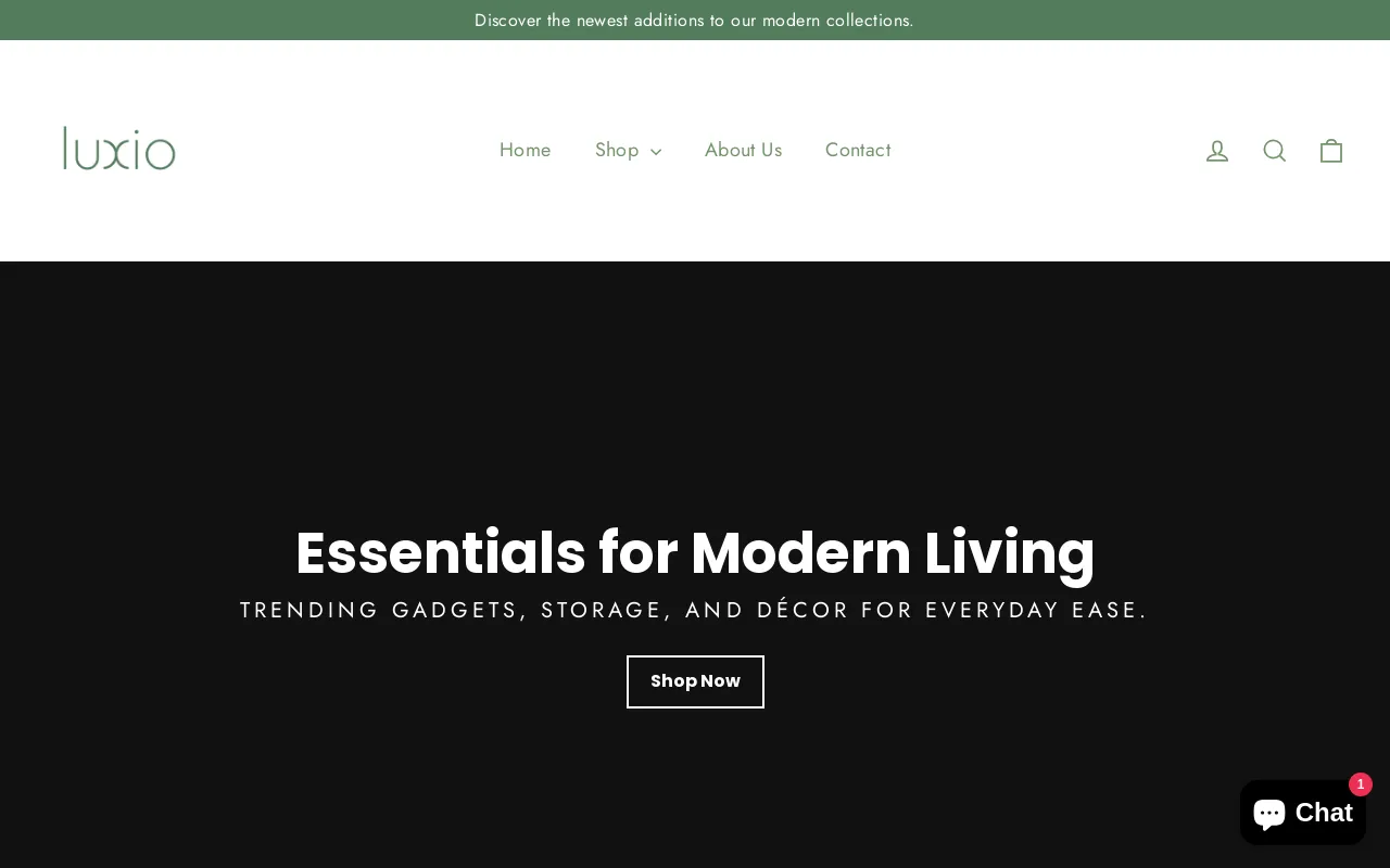 LUXIO STORE website screenshot