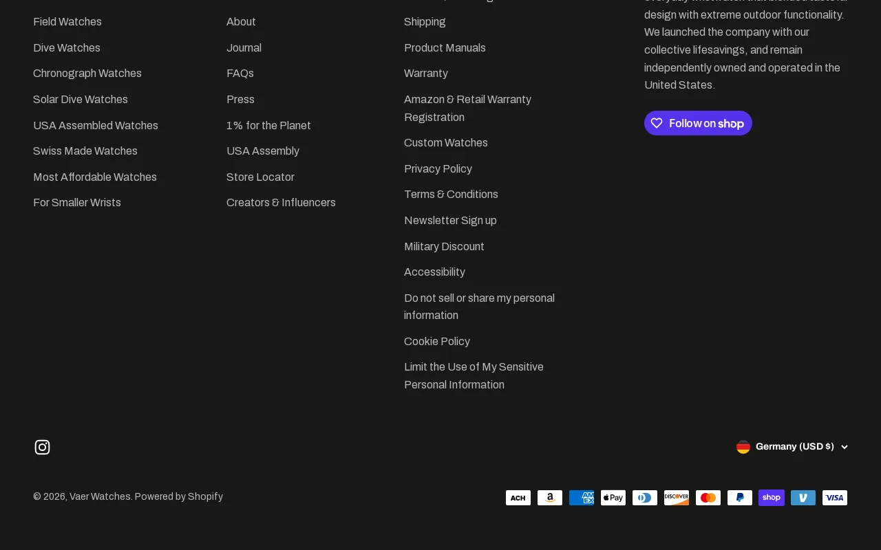 Vaer Watches screenshot