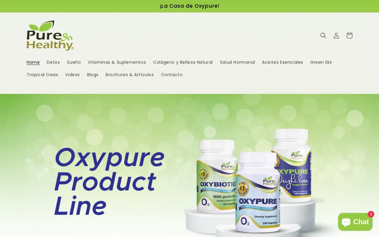 My Pure & Healthy website screenshot