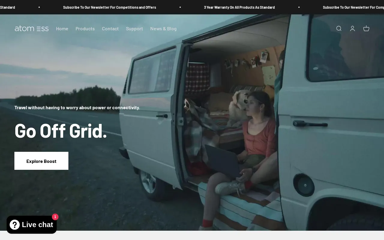 Atom ESS UK website screenshot