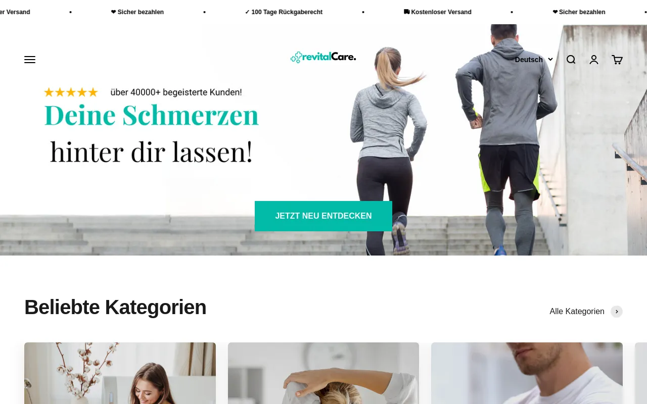 revitalCare. website screenshot