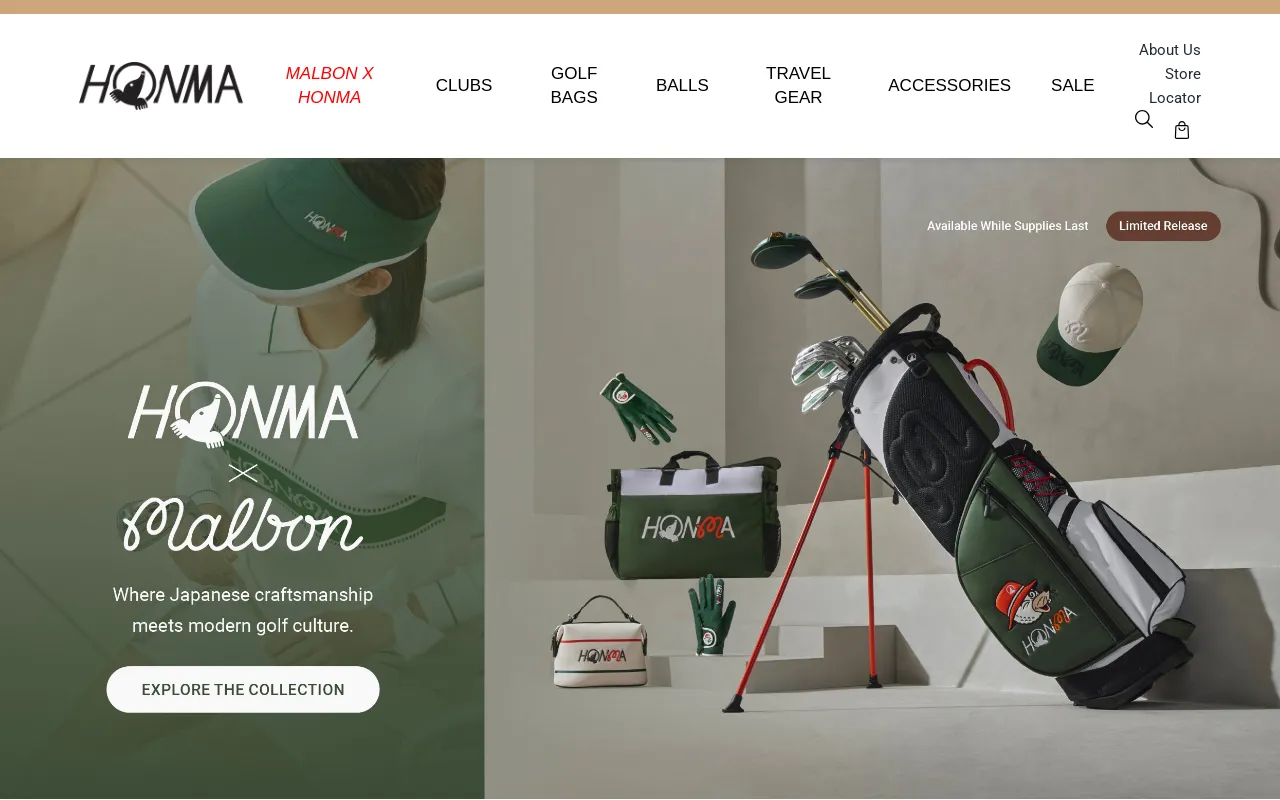 Honma Golf website screenshot