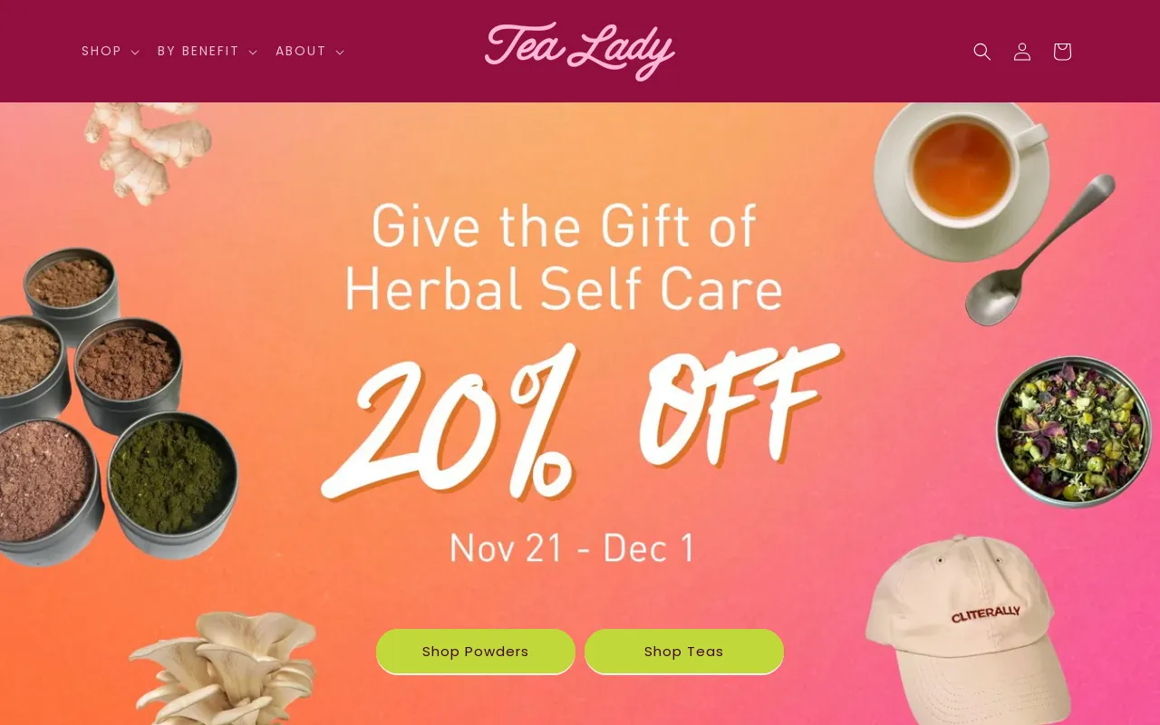 Tea Lady Brooklyn website screenshot