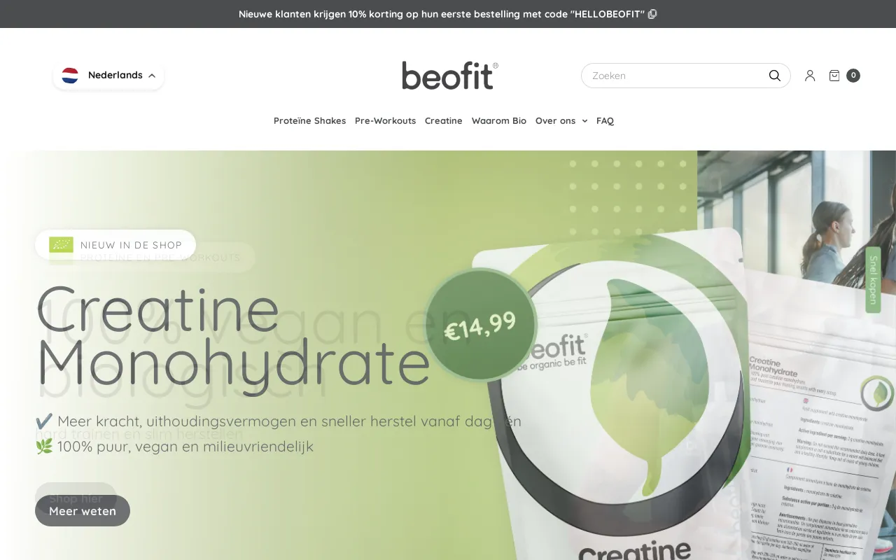Beofit website screenshot