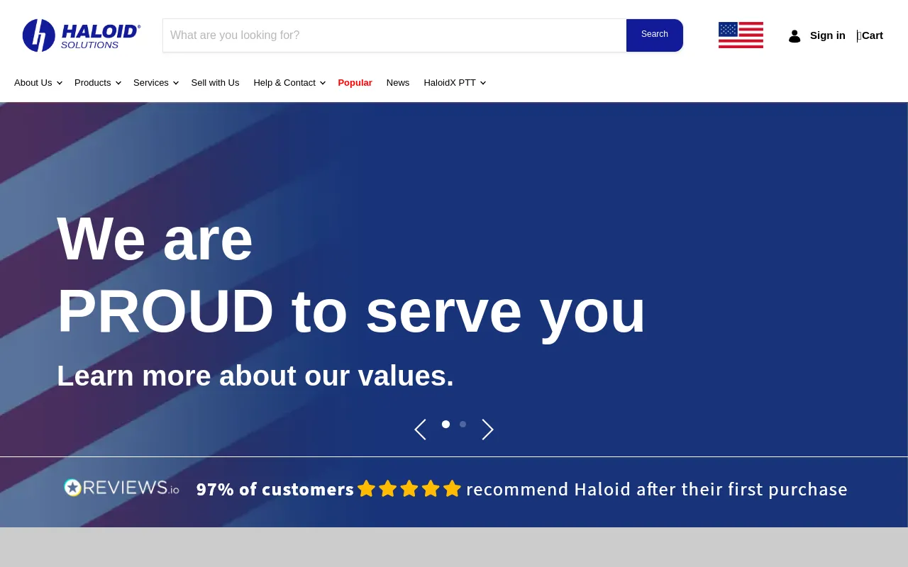 HaloidSolutions.com screenshot