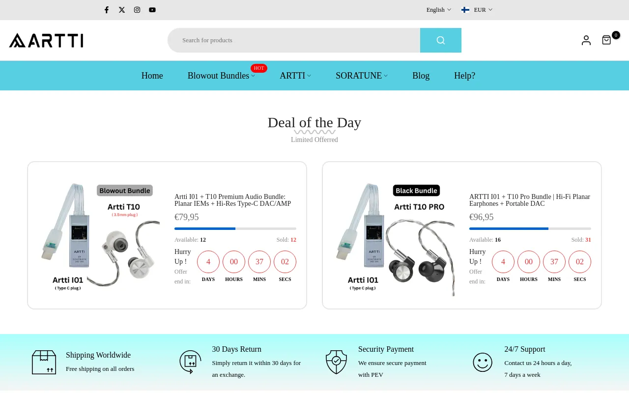 ARTTI website screenshot