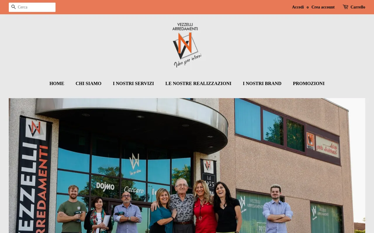 Vezzelli Arredamenti website screenshot