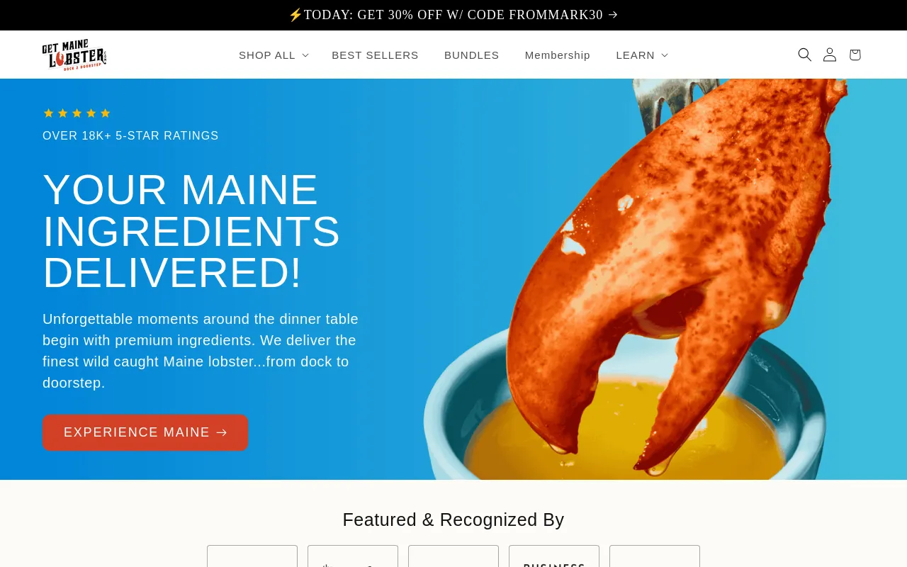Maine Lobster Outlet screenshot