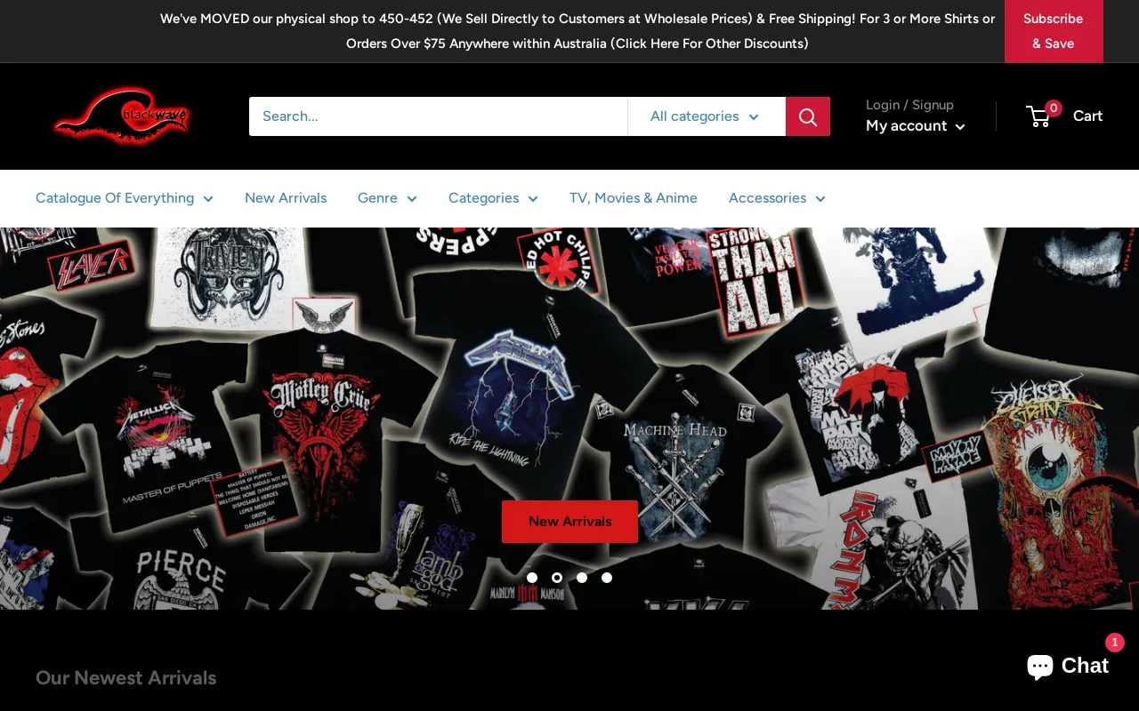 Blackwave Clothing website screenshot
