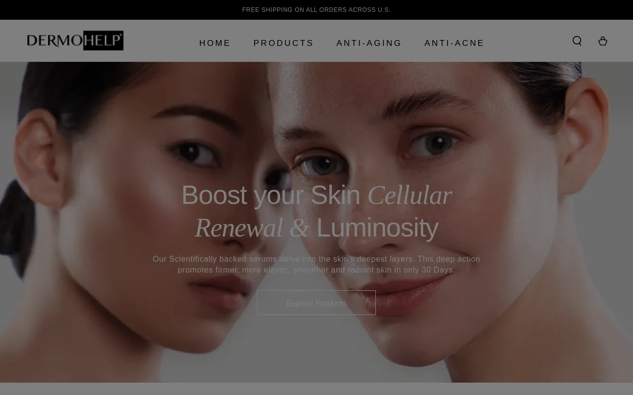 DermoHelp Skin Care Products - Shop Now screenshot