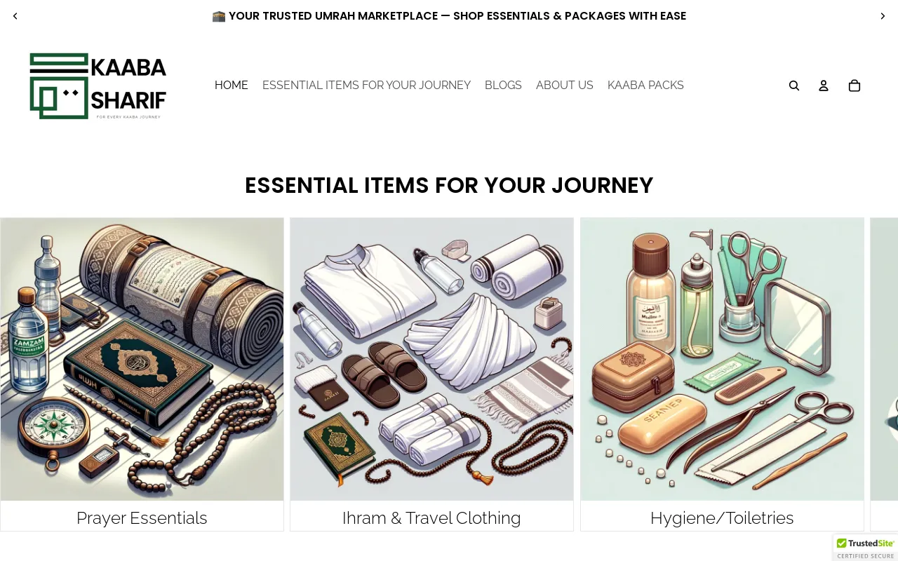 kaabasharif.com website screenshot