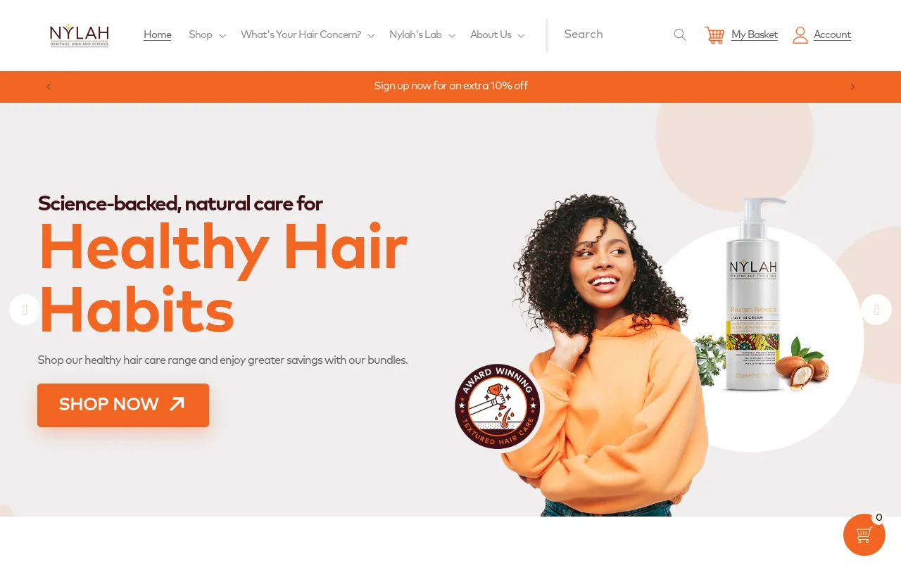 NYLAHS NATURALS screenshot