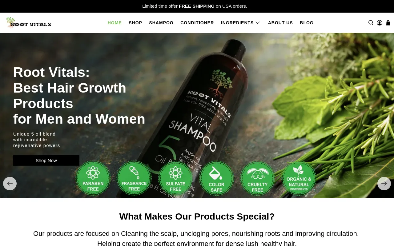Root Vitals Online Store screenshot