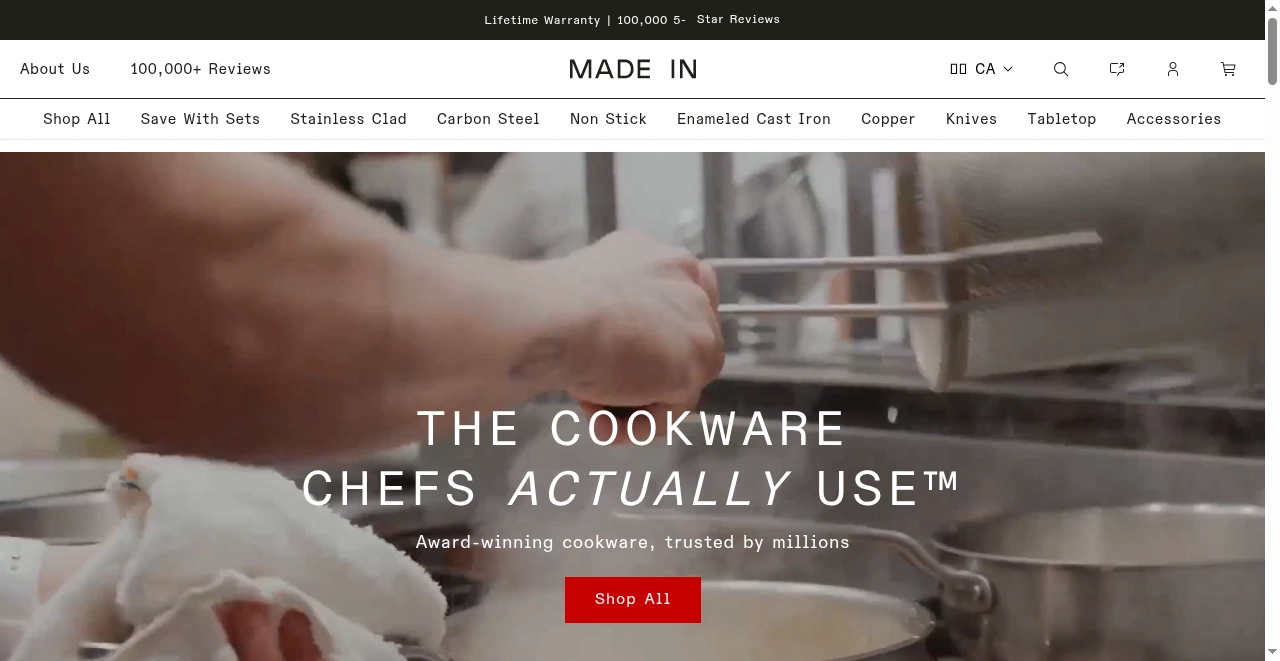 Made In Cookware Canada screenshot
