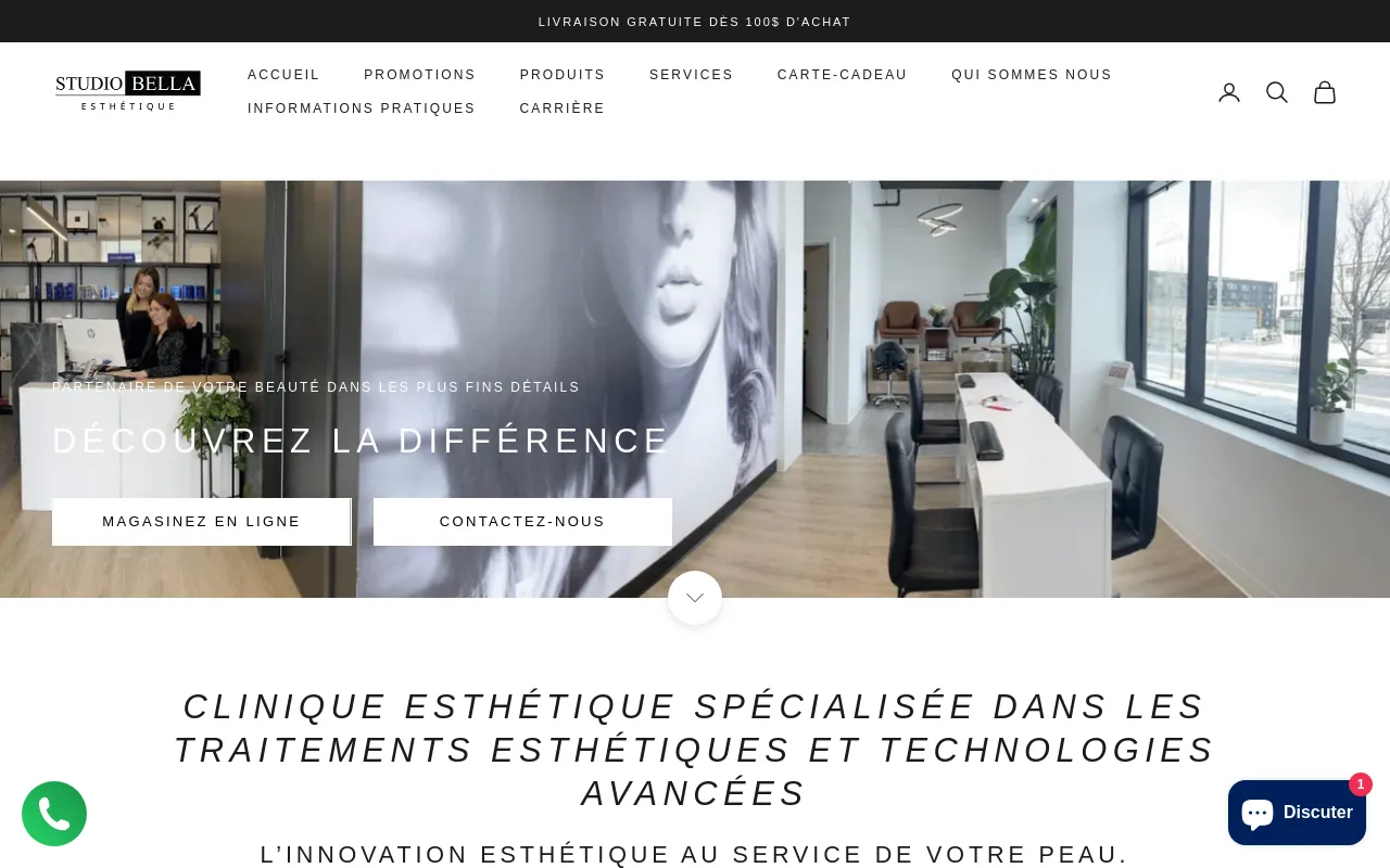 Studio Bella Esthétique screenshot