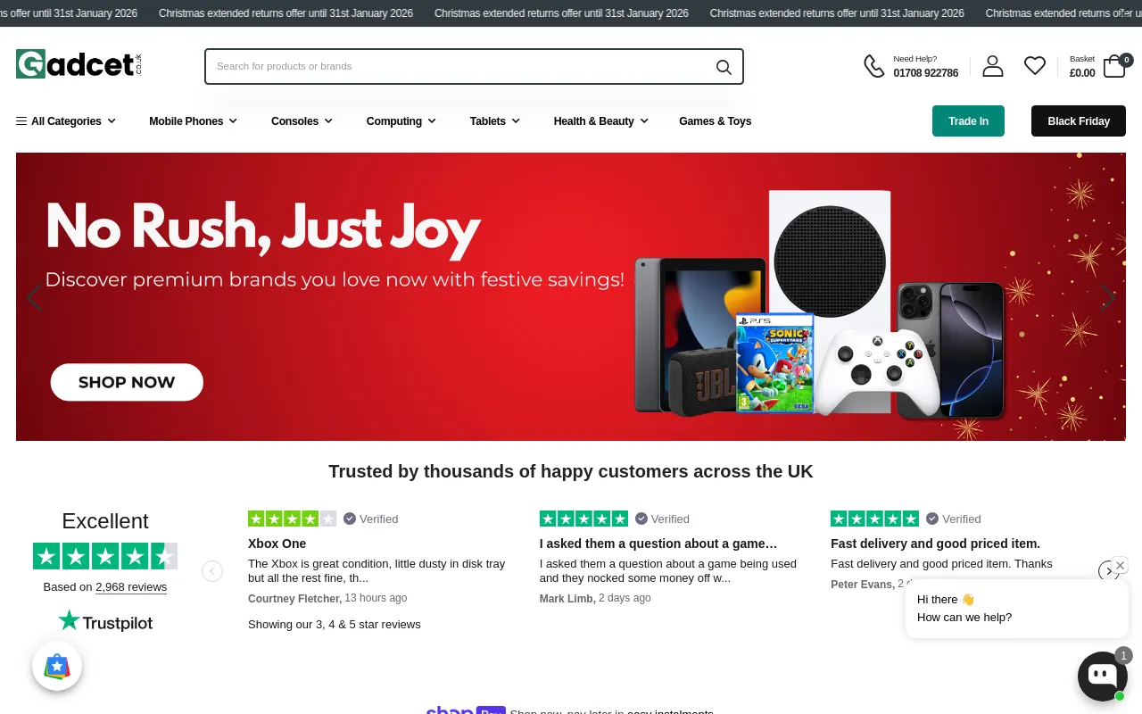 Gadcet UK website screenshot