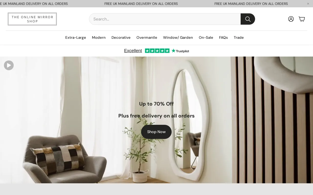 The Online Mirror Shop screenshot