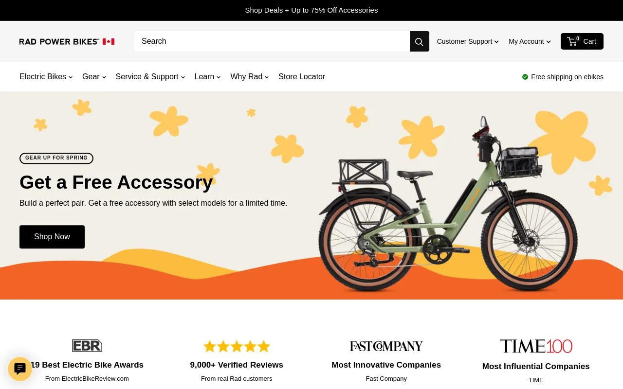 Rad Power Bikes Canada screenshot