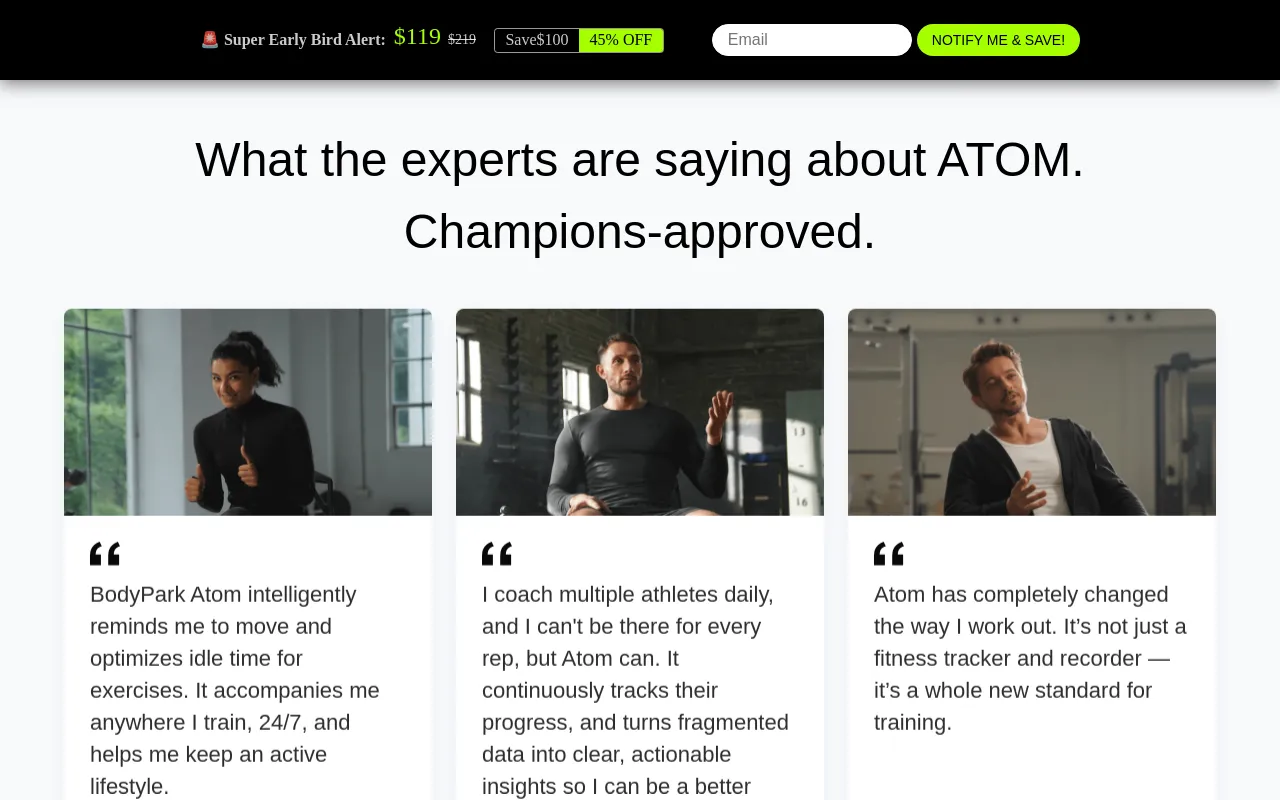 BodyPark ATOM screenshot