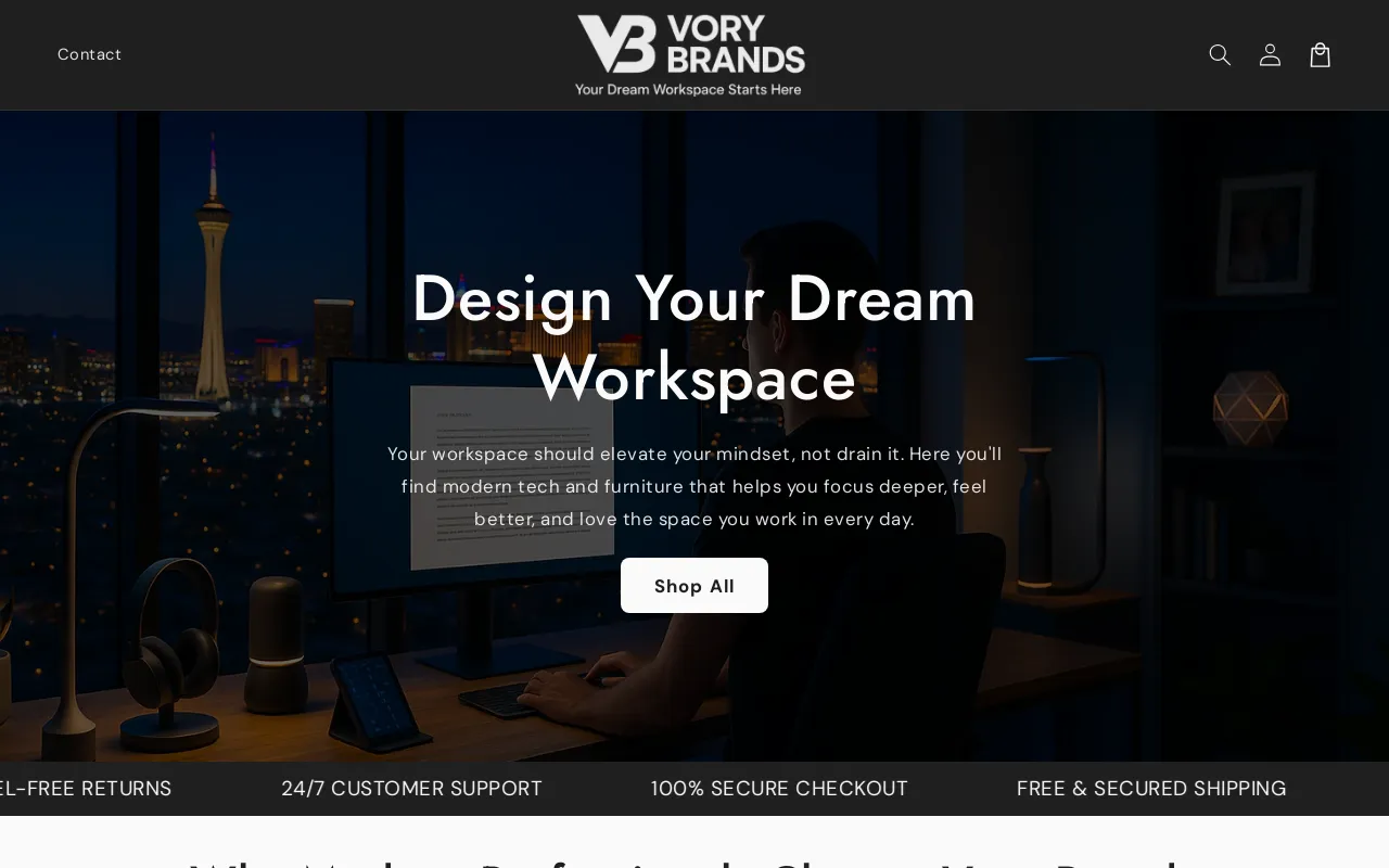 Vory Brands website screenshot