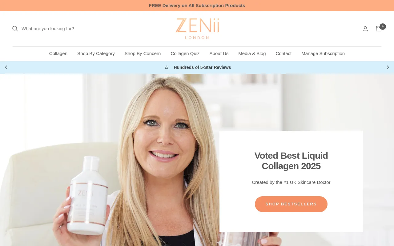 ZENii London website screenshot