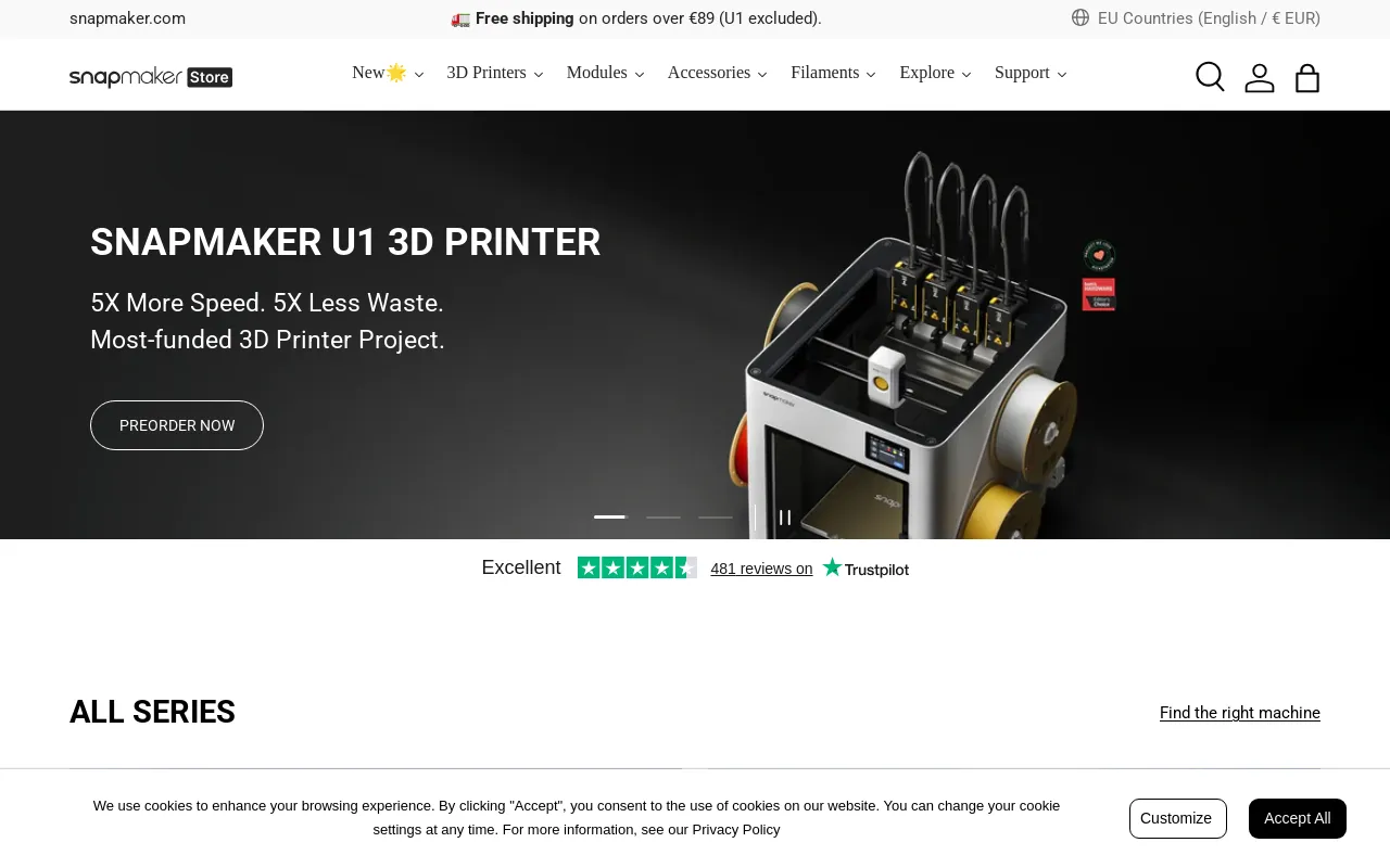 Snapmaker EU screenshot
