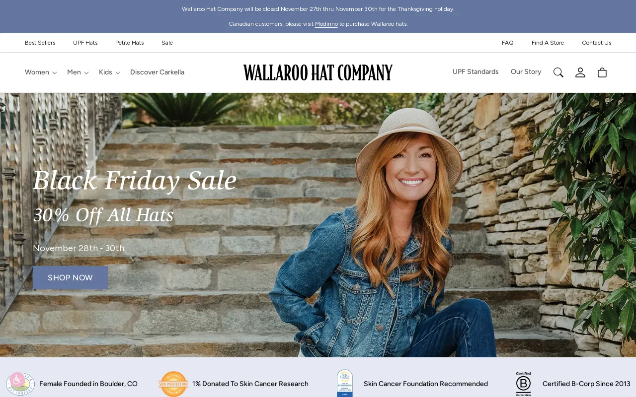 Wallaroo Hat Company screenshot