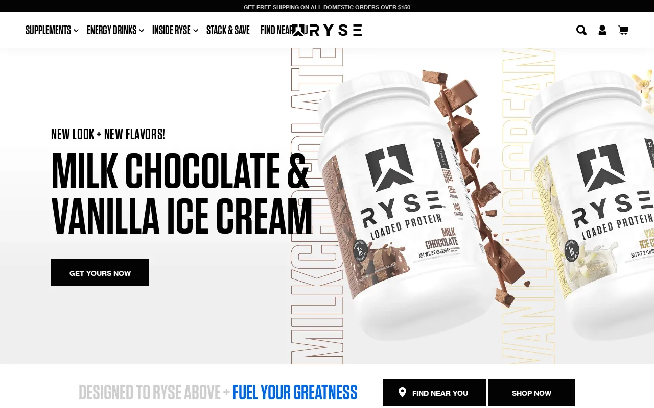 RYSE Supplements screenshot