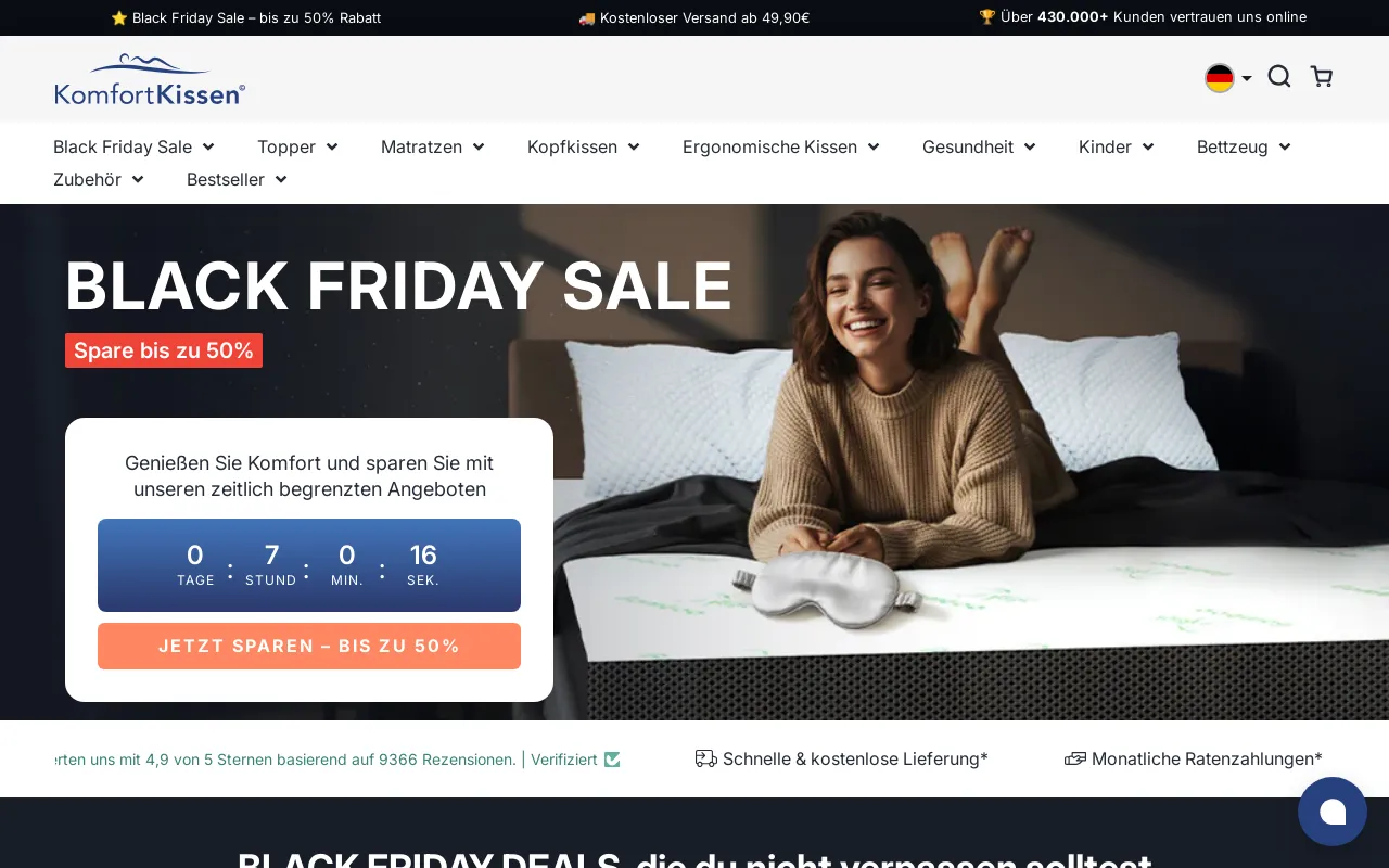 KomfortKissen.de screenshot