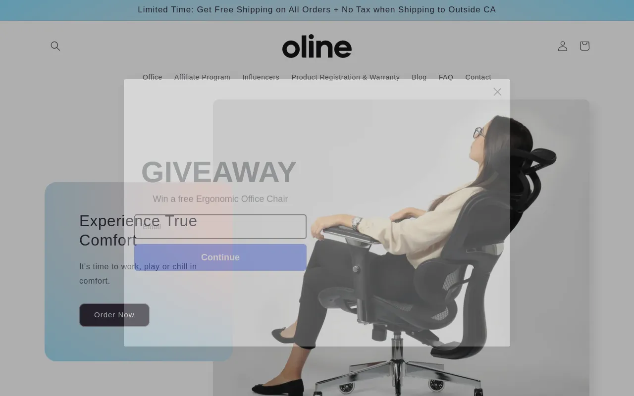 Oline website screenshot