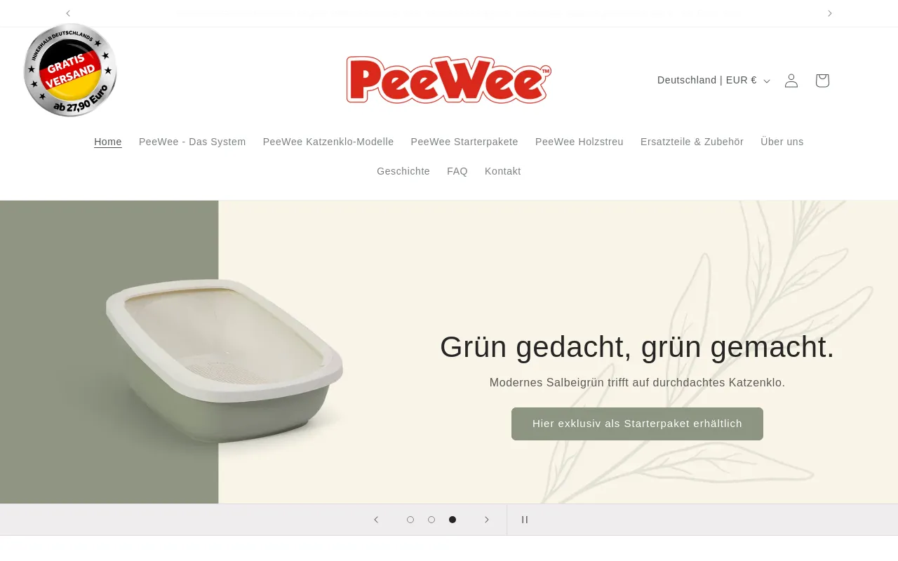 PeeWee-katzenklo.de screenshot