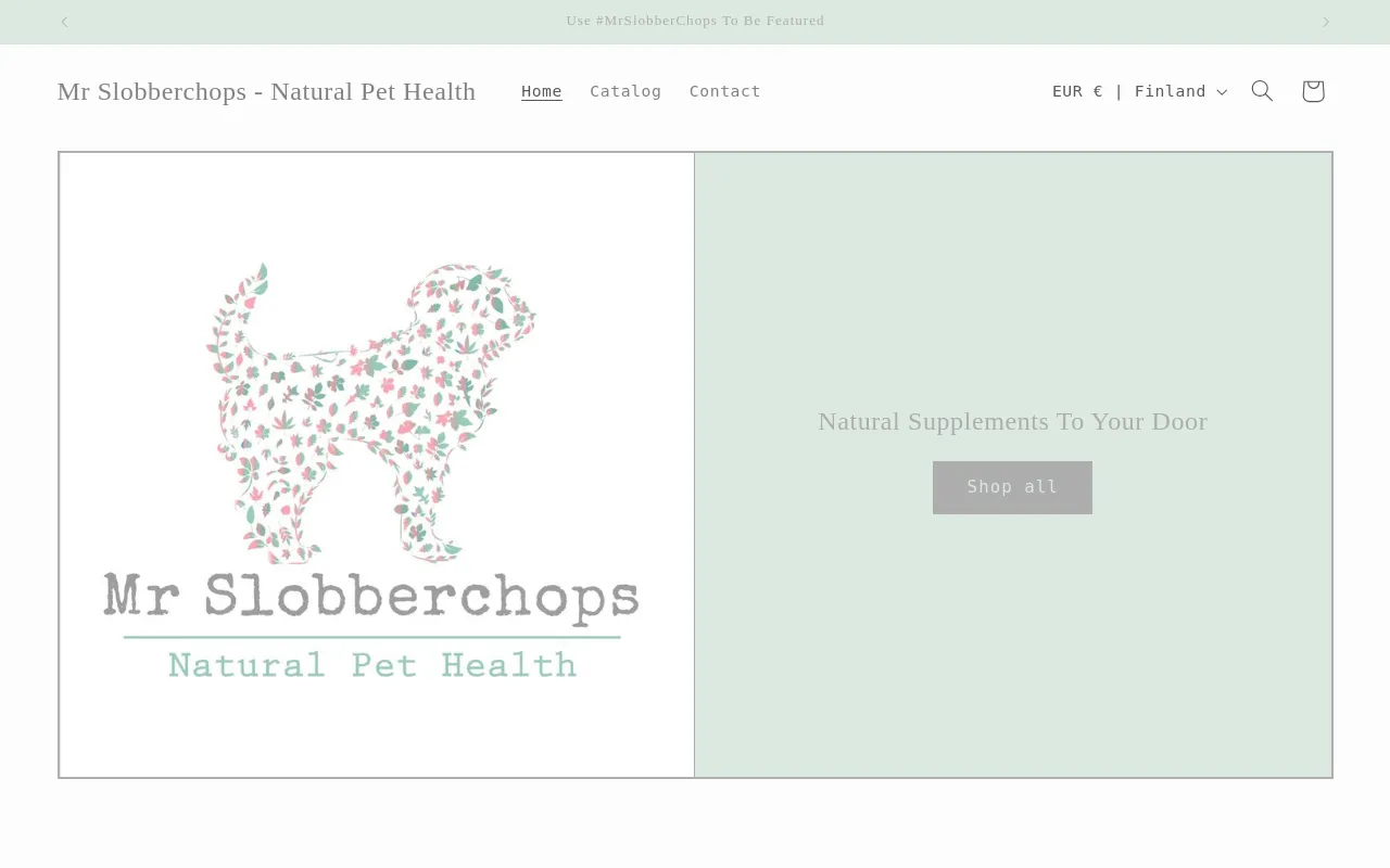 Mr Slobberchops - Natural Pet Health website screenshot
