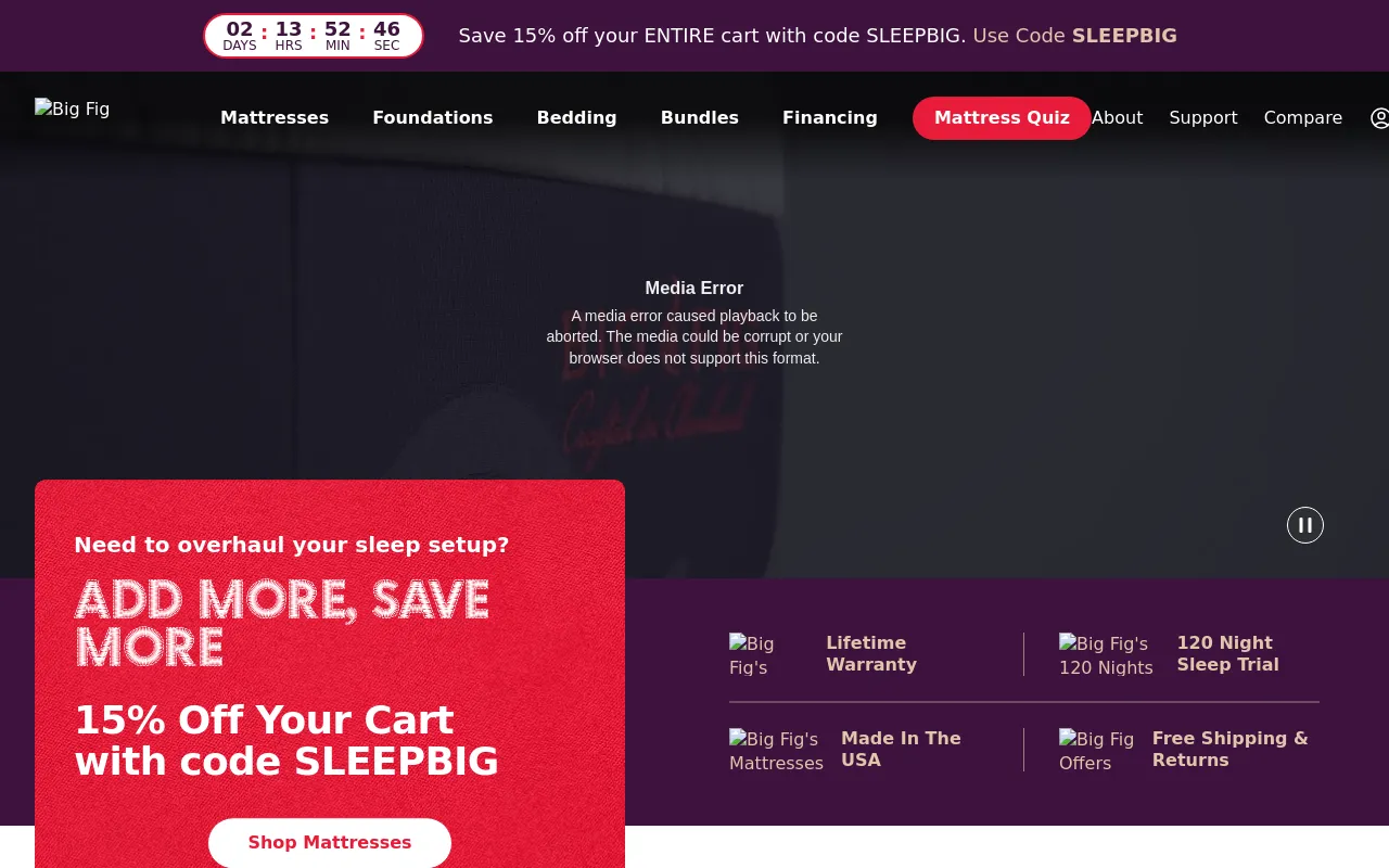 www.bigfigmattress.com screenshot
