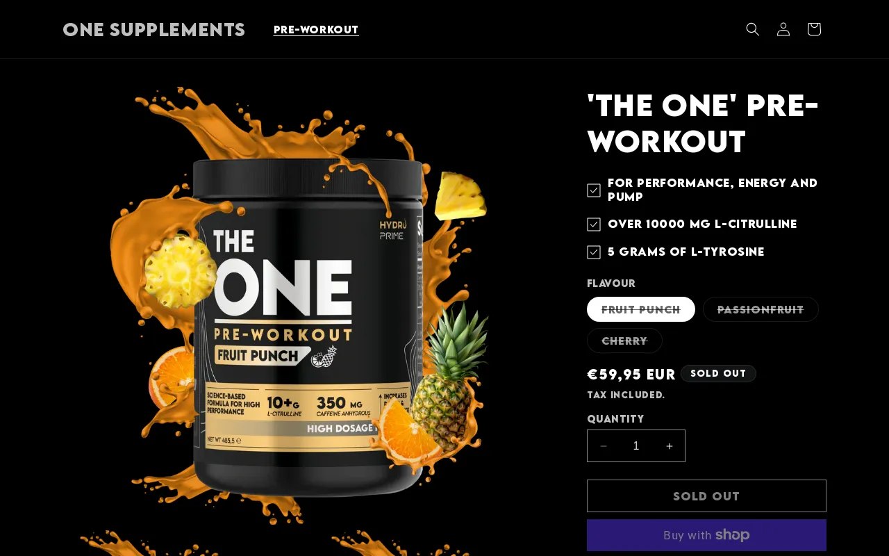 One Supplements website screenshot