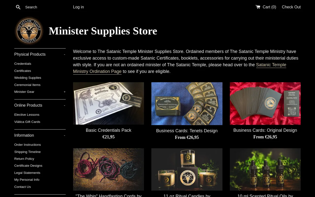 store.satanicministry.com screenshot